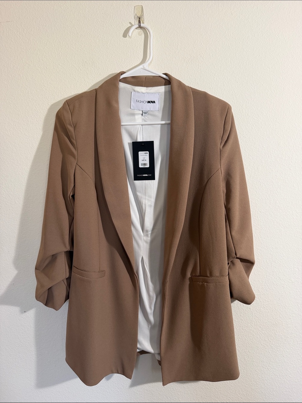 Fashion Nova Celine Blazer in Taupe size XS